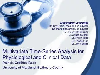 Multivariate Time-Series Analysis for Physiological and Clinical Data