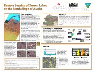 Remote Sensing of Frozen Lakes on the North Slope of Alaska