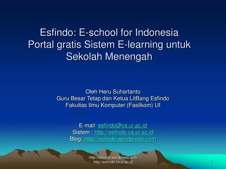 esfindo e school for indonesia portal gratis sistem e learning untuk sekolah menengah