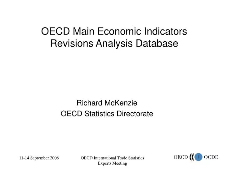 oecd main economic indicators revisions analysis database