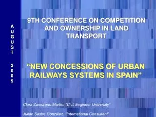 9TH CONFERENCE ON COMPETITION AND OWNERSHIP IN LAND TRANSPORT