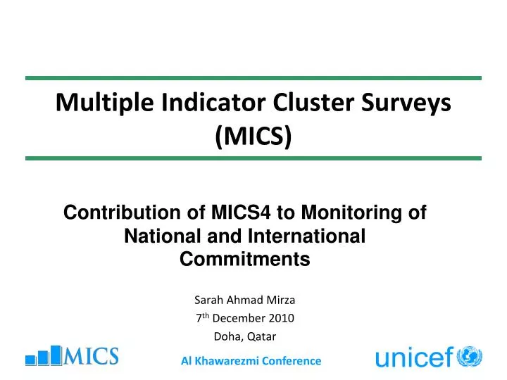multiple indicator cluster surveys mics