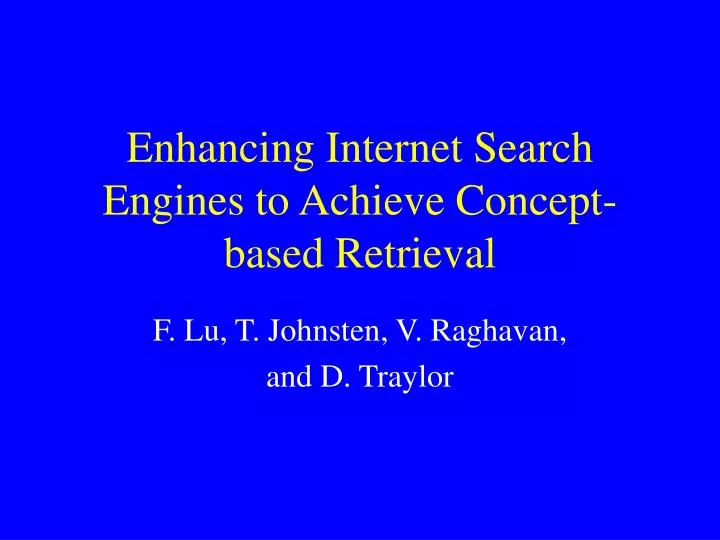 enhancing internet search engines to achieve concept based retrieval