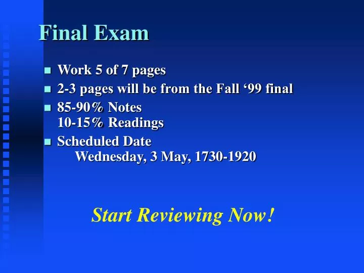 final exam