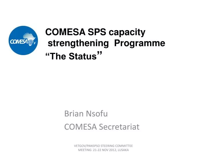 comesa sps capacity strengthening programme the status