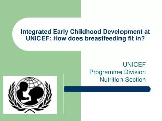 Integrated Early Childhood Development at UNICEF: How does breastfeeding fit in?