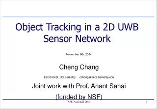 Object Tracking in a 2D UWB Sensor Network