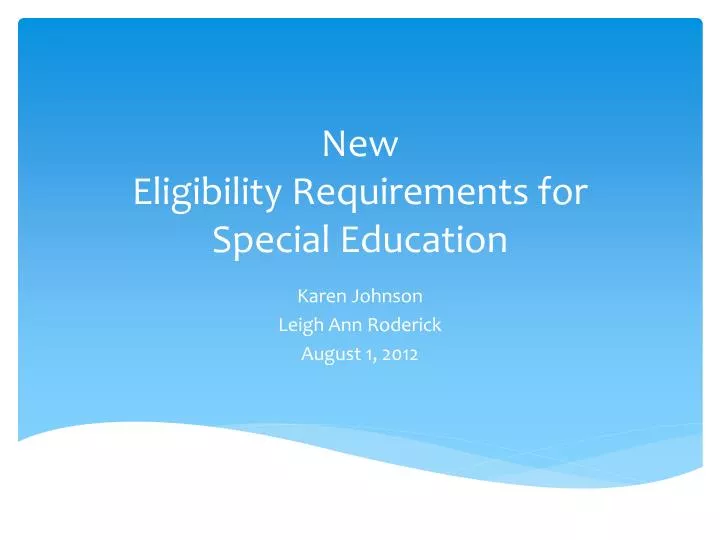 new eligibility requirements for special education