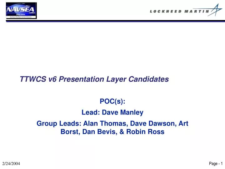 ttwcs v6 presentation layer candidates