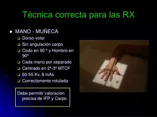 t cnica correcta para las rx