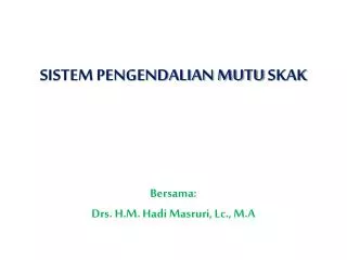 sistem pengendalian mutu skak