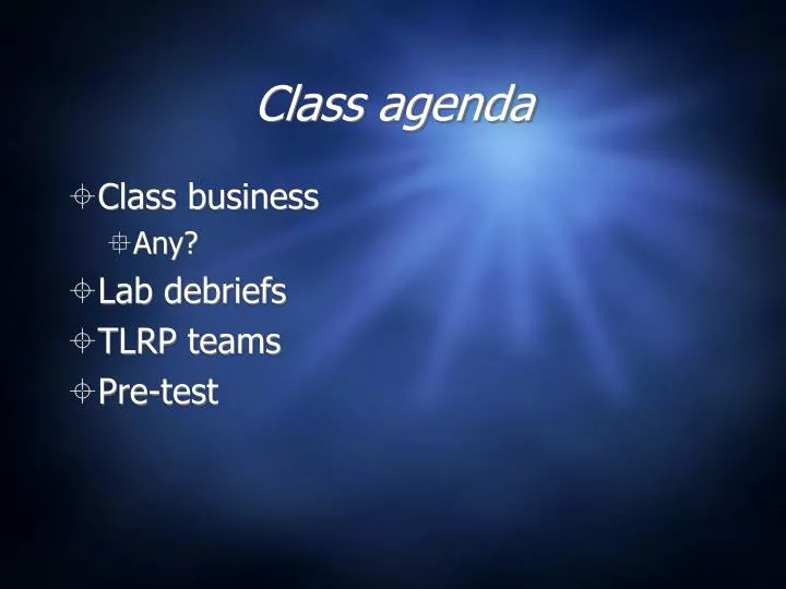 class agenda