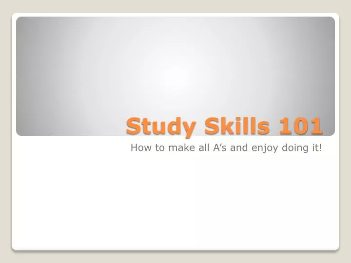 study skills 101