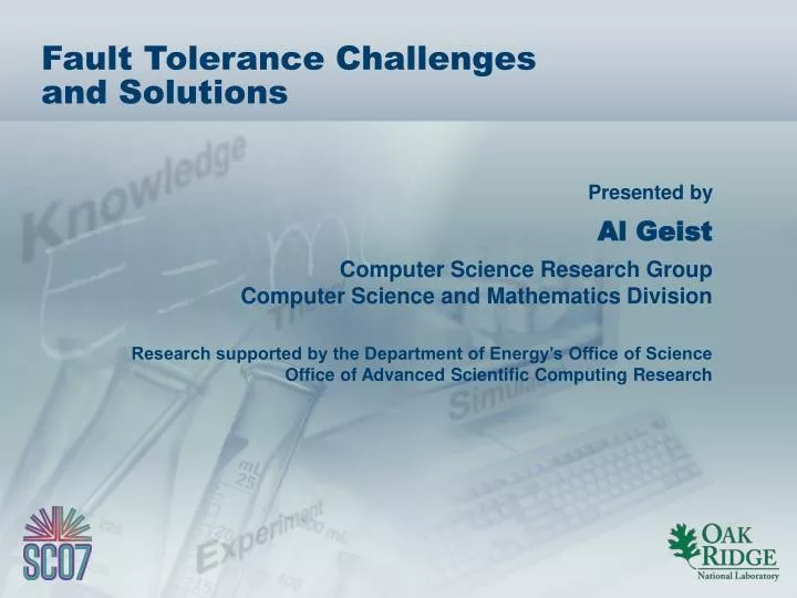 fault tolerance challenges and solutions