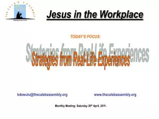 jesus in the workplace