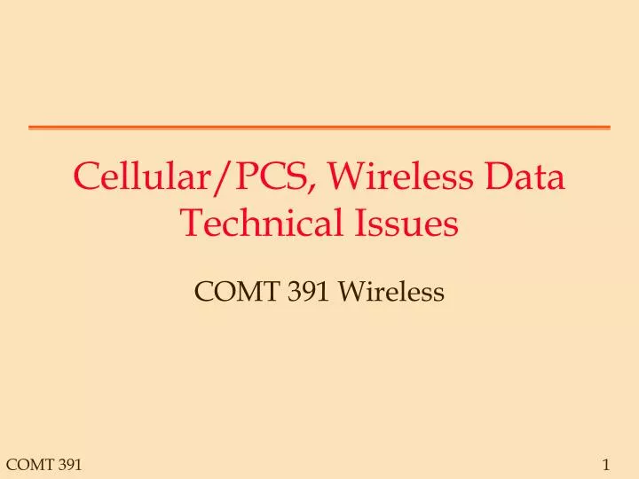 cellular pcs wireless data technical issues