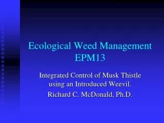 Ecological Weed Management EPM13