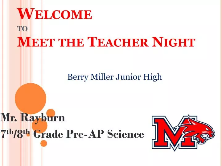 welcome to meet the teacher night