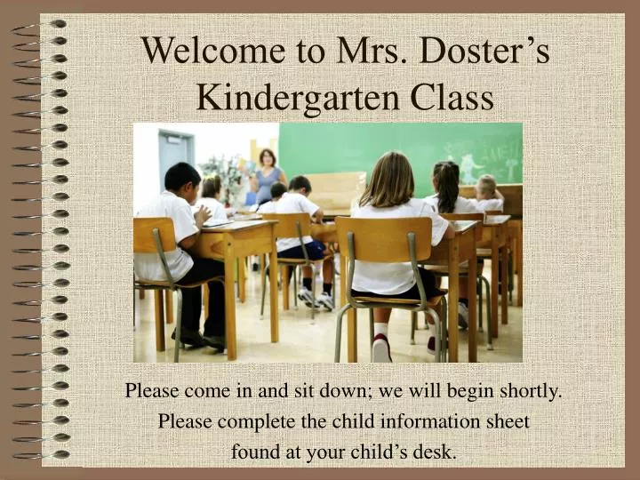 welcome to mrs doster s kindergarten class