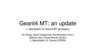 Geant4 MT: an update