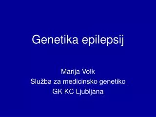 genetika epilepsij