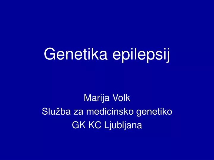genetika epilepsij