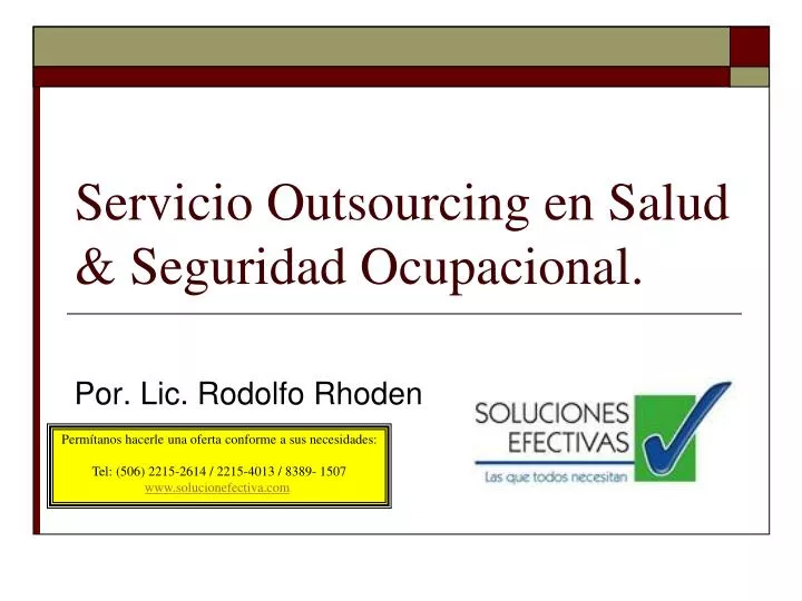 servicio outsourcing en salud seguridad ocupacional