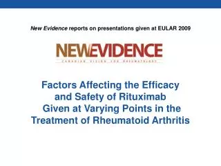 New Evidence reports on presentations given at EULAR 2009