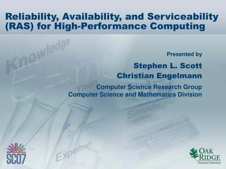 reliability availability and serviceability ras for high performance computing