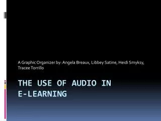 The Use Of Audio in E-Learning