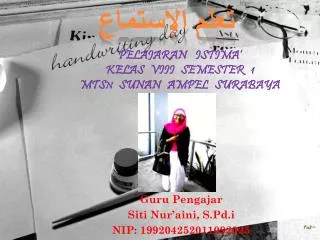 pelajaran istima kelas viii semester 1 mtsn sunan ampel surabaya