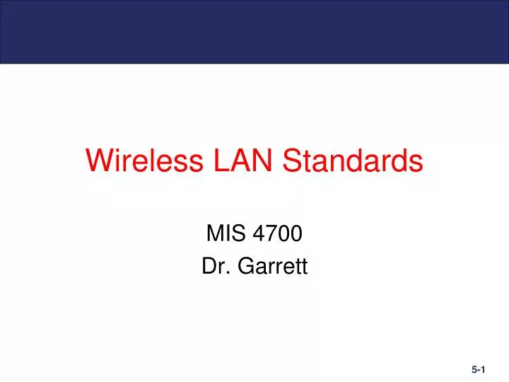 wireless lan standards
