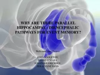 WHY ARE THERE PARALLEL HIPPOCAMPAL - DIENCEPHALIC PATHWAYS FOR EVENT MEMORY?