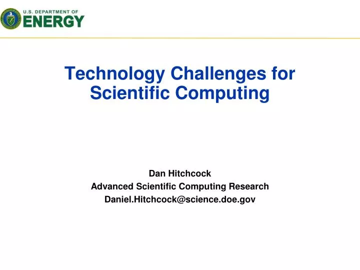 technology challenges for scientific computing