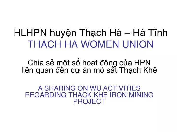 hlhpn huy n th ch h h t nh thach ha women union