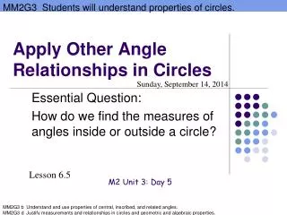 Apply Other Angle Relationships in Circles
