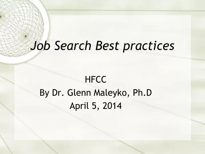job search best practices