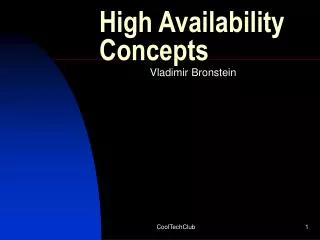 High Availability Concepts