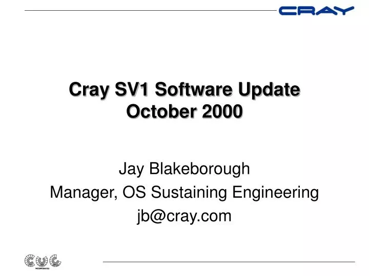 cray sv1 software update october 2000