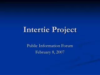 Intertie Project