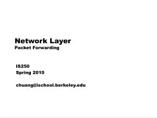 Network Layer Packet Forwarding