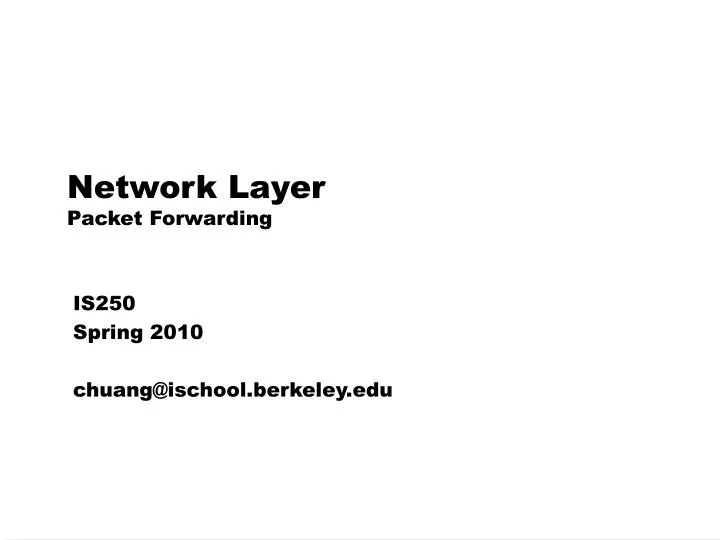 network layer packet forwarding