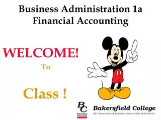 Business Administration 1a Financial Accounting