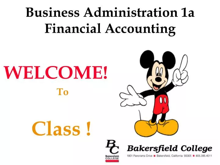 business administration 1a financial accounting