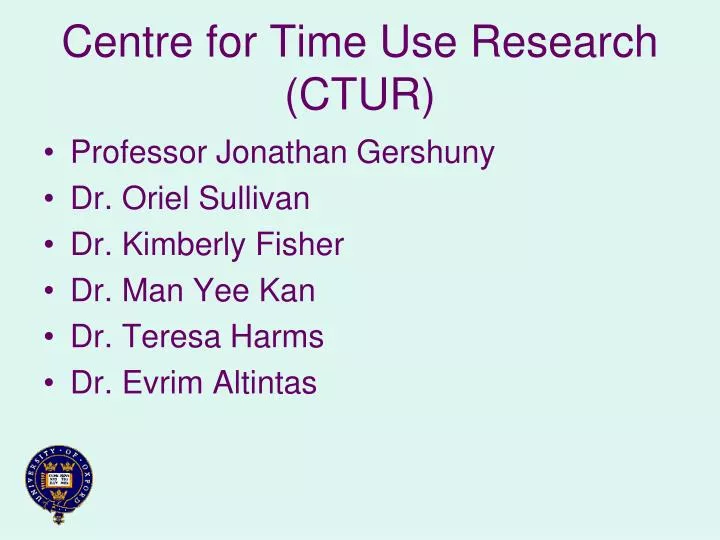 centre for time use research ctur