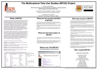 The Multinational Time Use Studies (MTUS) Project A poster presentation for: