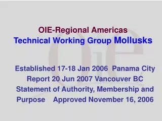 OIE-Regional Americas Technical Working Group Mollusks