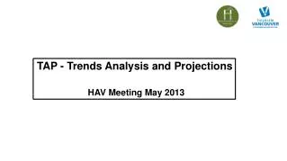 TAP - Trends Analysis and Projections HAV Meeting May 2013