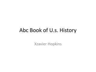 Abc Book of U.s. History