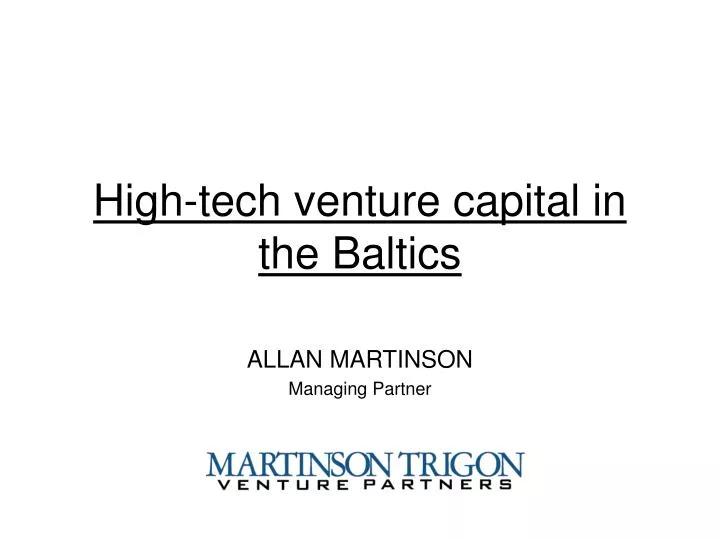 high tech venture capital in the baltics